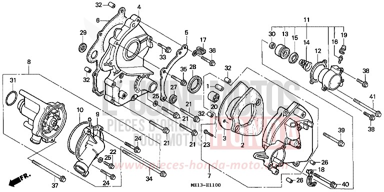 WASSERPUMPE von CB1300 Super Bold'or ABS CANDY REVIVE RED (R210) von 1996